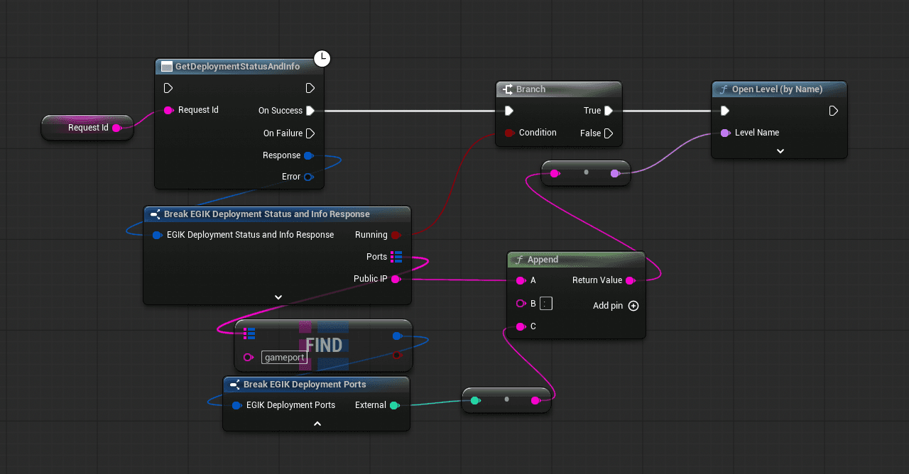 Poll deployment status, read FQDN and Ports to connect